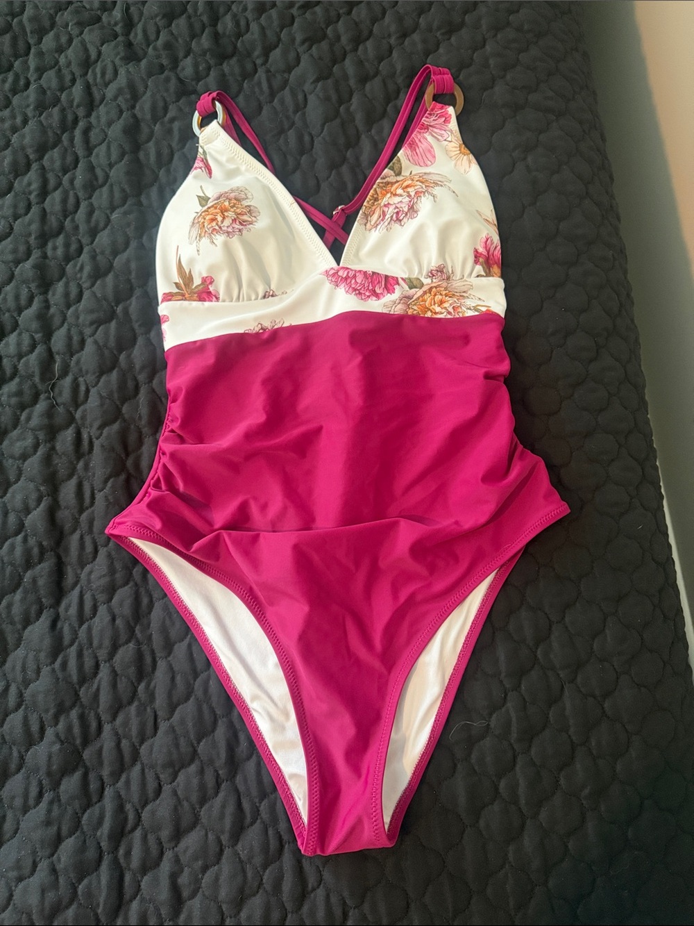 Cupshe Pink Floral Bust One-Piece Swimsuit